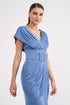 Pleated Thick Waist Belt Detailed Dress